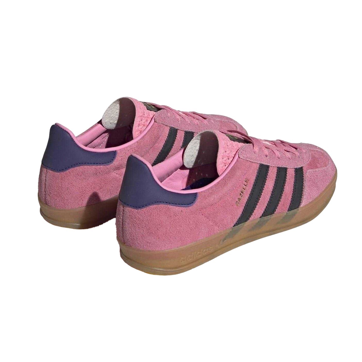 Pink-Navy - Back - Adidas Womens-Ladies Gazelle Suede Trainers