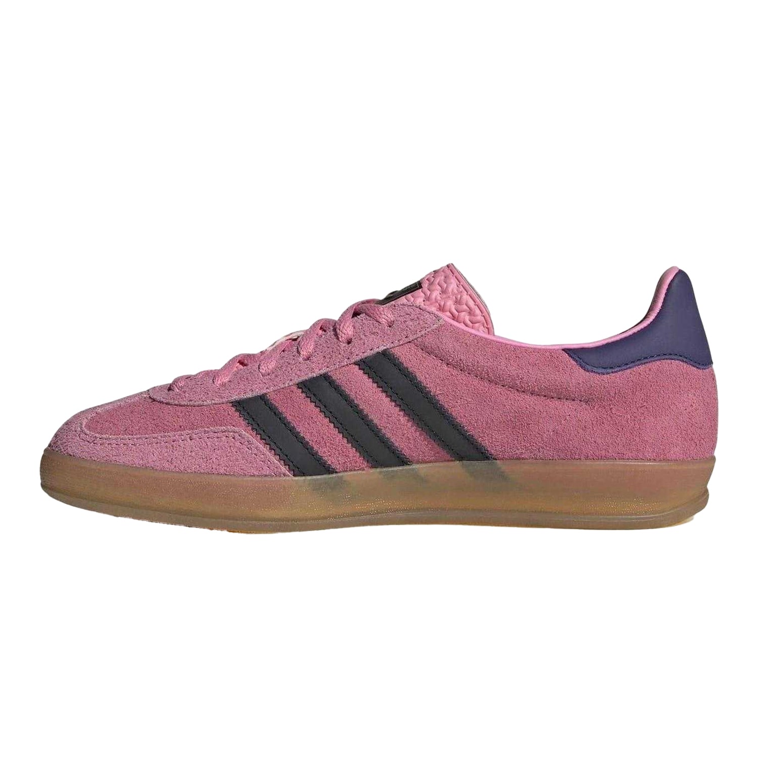 Pink-Navy - Side - Adidas Womens-Ladies Gazelle Suede Trainers