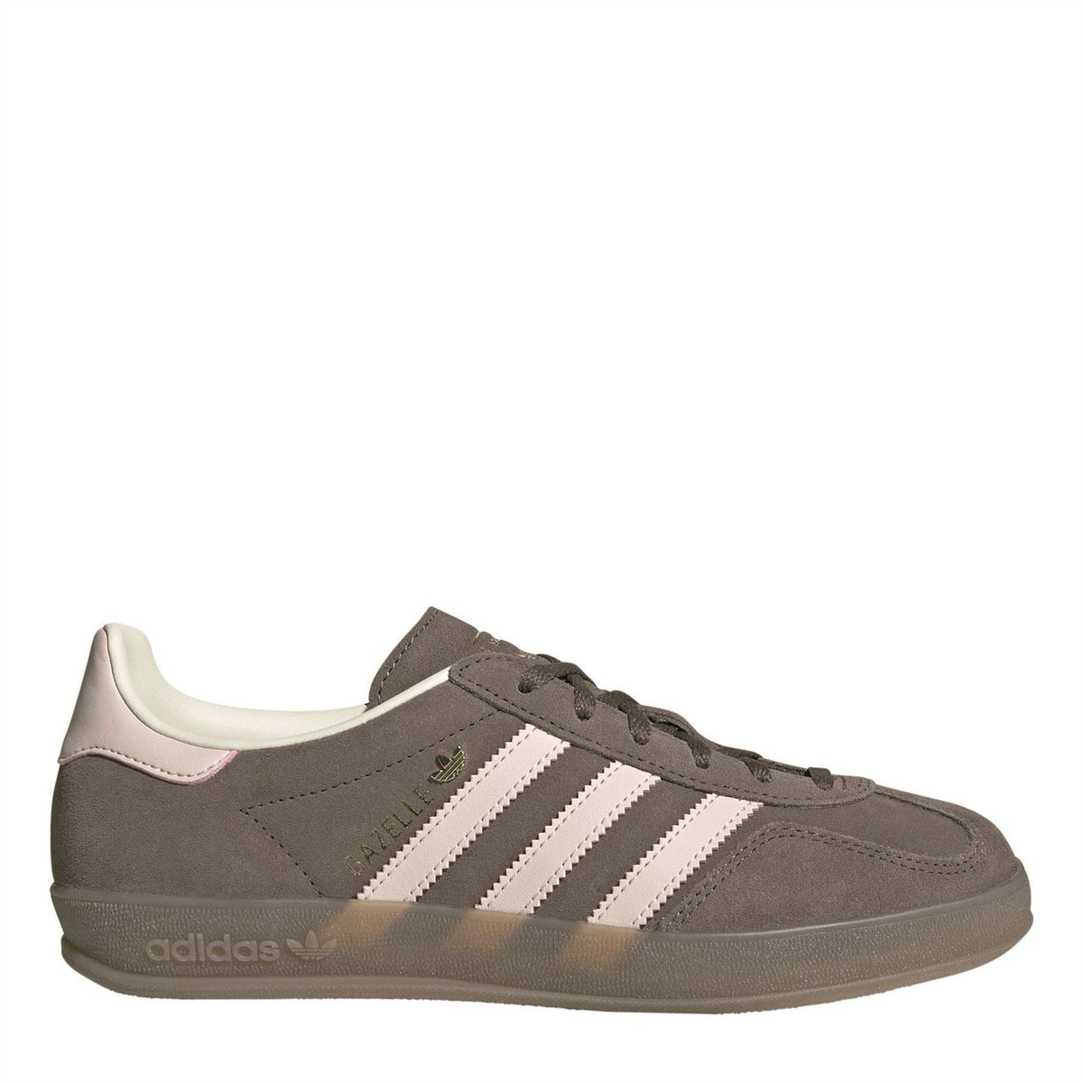 Earth Brown - Front - Adidas Womens-Ladies Gazelle Suede Trainers