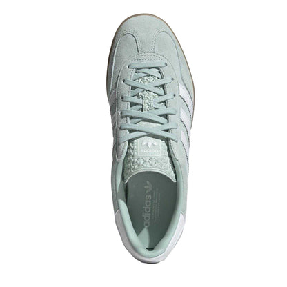 Ash-Green - Side - Adidas Womens-Ladies Gazelle Suede Trainers
