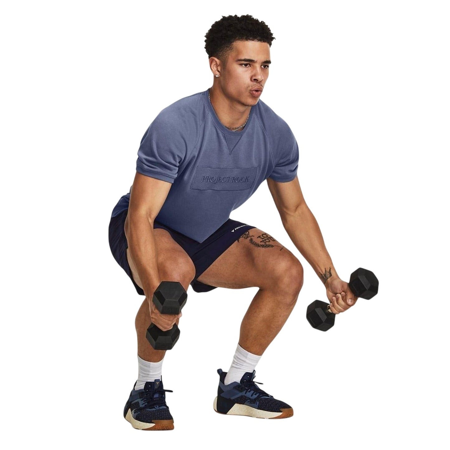 Blue - Pack Shot - Under Armour Mens Project Rock T-Shirt
