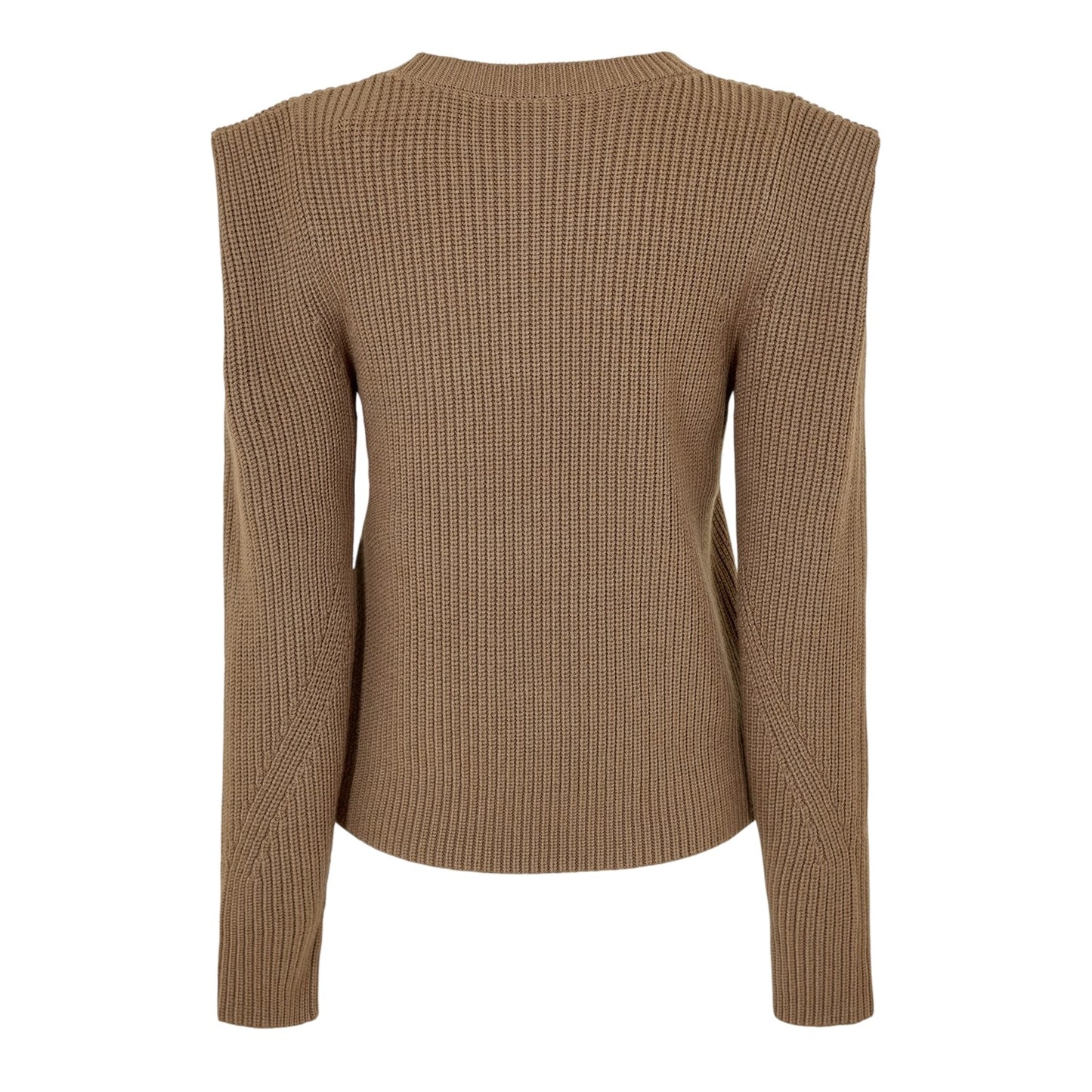 Brown - Back - Boss Womens-Ladies Crew Neck Regular Long-Sleeved Jumper
