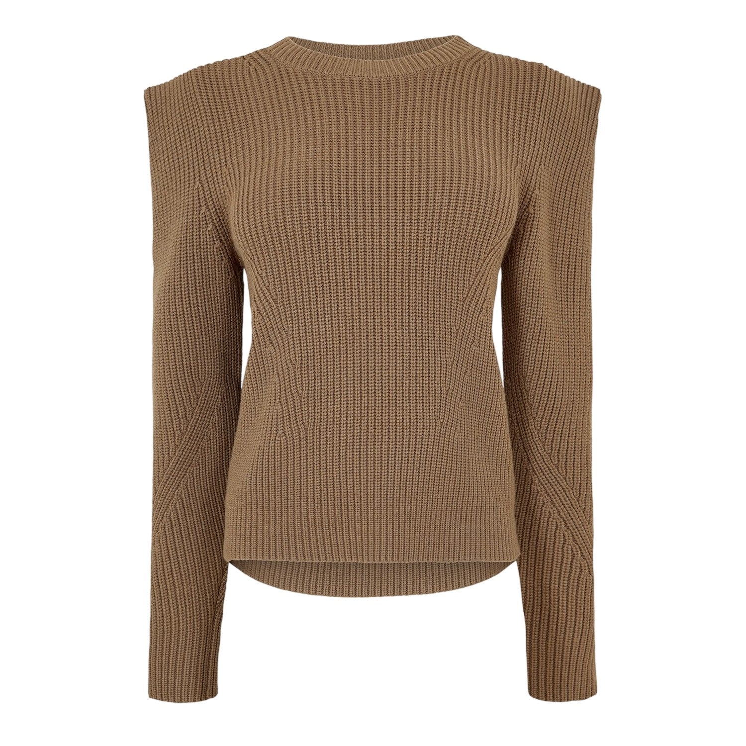 Brown - Front - Boss Womens-Ladies Crew Neck Regular Long-Sleeved Jumper