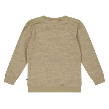 Brown - Back - Farah Childrens-Kids Camo Crew Neck Sweatshirt