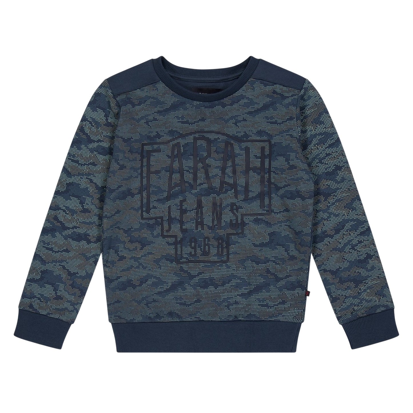 Blue - Front - Farah Childrens-Kids Camo Crew Neck Sweatshirt