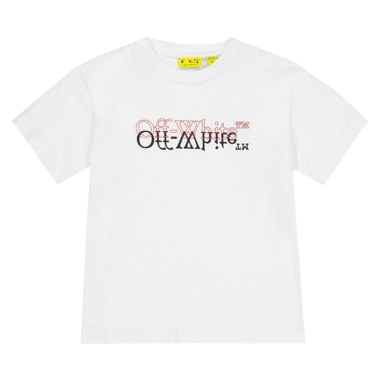 White - Front - Off White Childrens-Kids Layered Logo Cotton T-Shirt