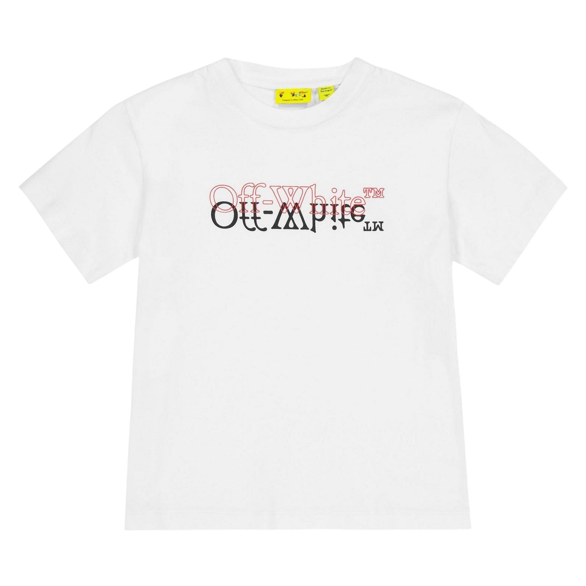 White - Front - Off White Childrens-Kids Layered Logo Cotton T-Shirt