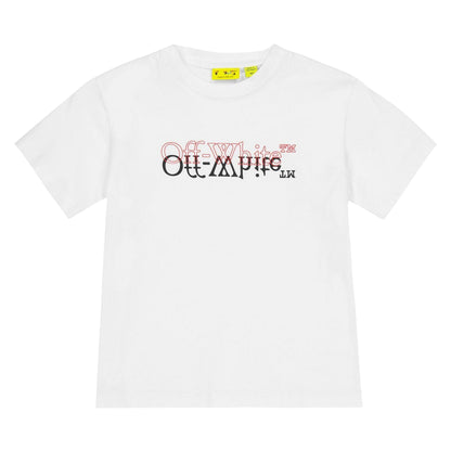 White - Front - Off White Childrens-Kids Layered Logo Cotton T-Shirt