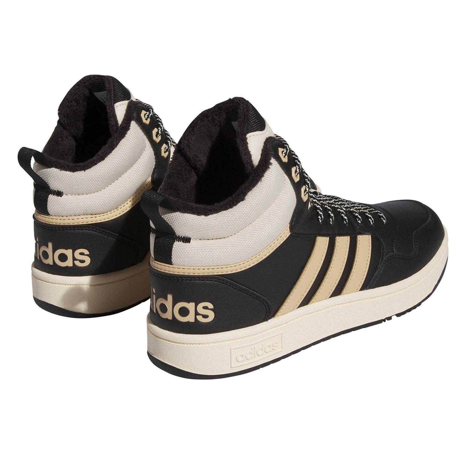 Core Black - Back - Adidas Mens Hoops 3.0 Mid Winterized Basketball Shoes