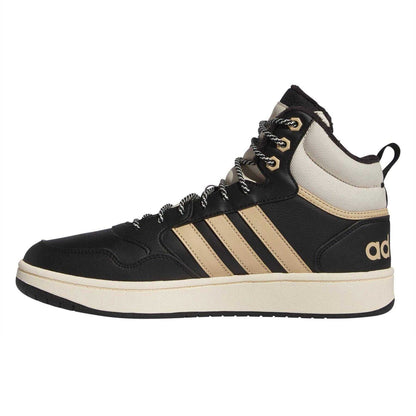 Core Black - Side - Adidas Mens Hoops 3.0 Mid Winterized Basketball Shoes