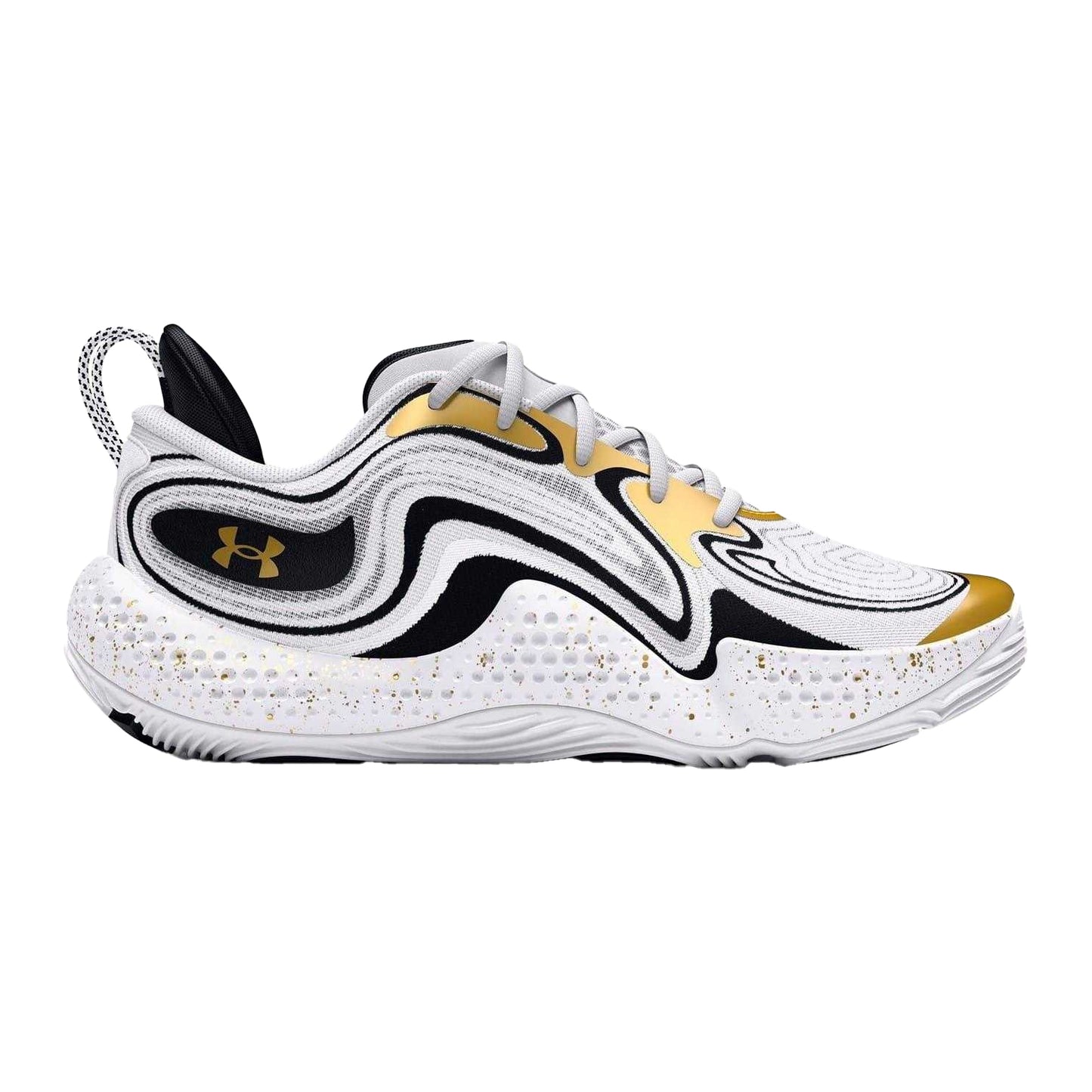White - Front - Under Armour Mens Spawn 6 Leather Basketball Basketball Shoes