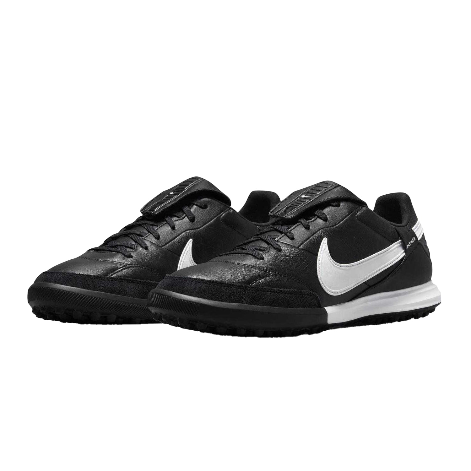 Black-White - Close up - Nike Mens Premier 3 Leather Astro Turf Trainers