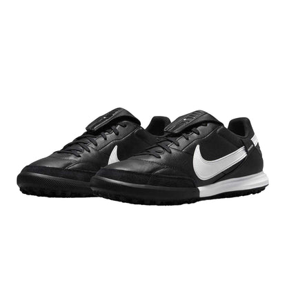 Black-White - Close up - Nike Mens Premier 3 Leather Astro Turf Trainers