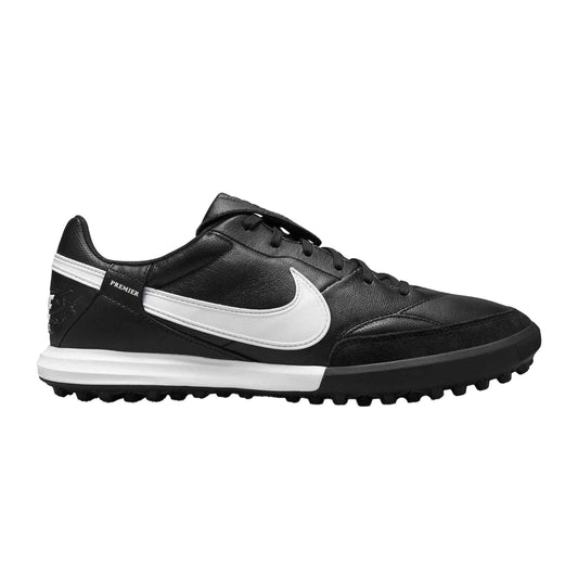 Black-White - Front - Nike Mens Premier 3 Leather Astro Turf Trainers
