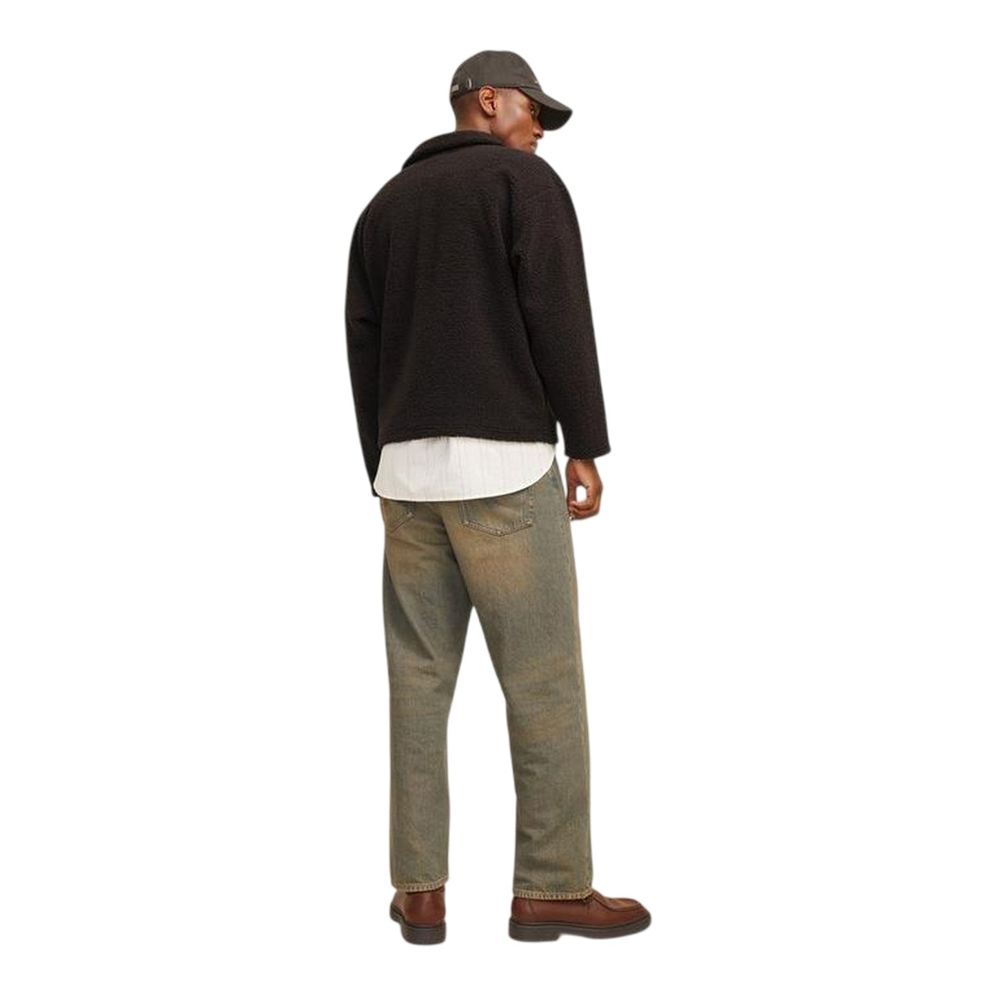 Chocolate - Back - Jack And Jones Mens Teddy Fleece Long-Sleeved Sweatshirt