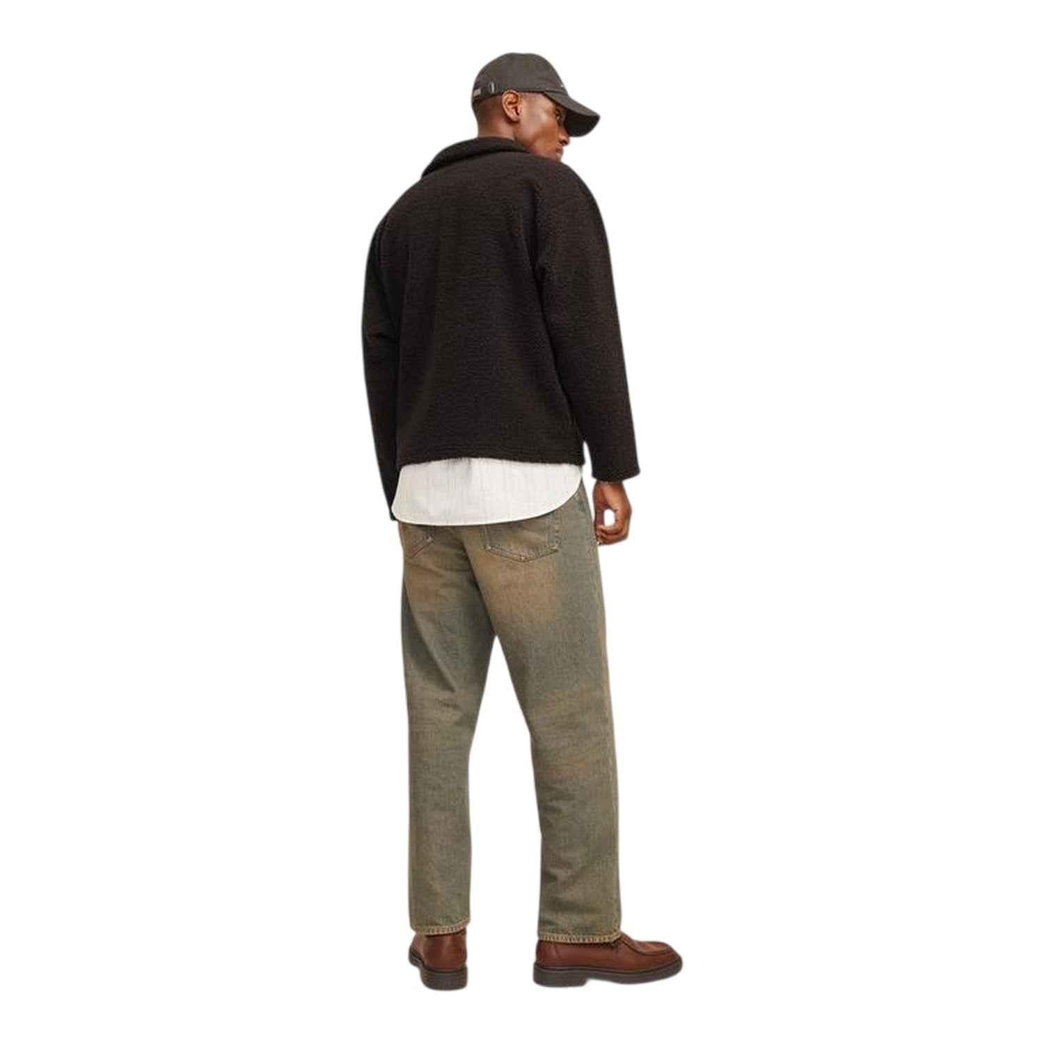 Chocolate - Back - Jack And Jones Mens Teddy Fleece Long-Sleeved Sweatshirt