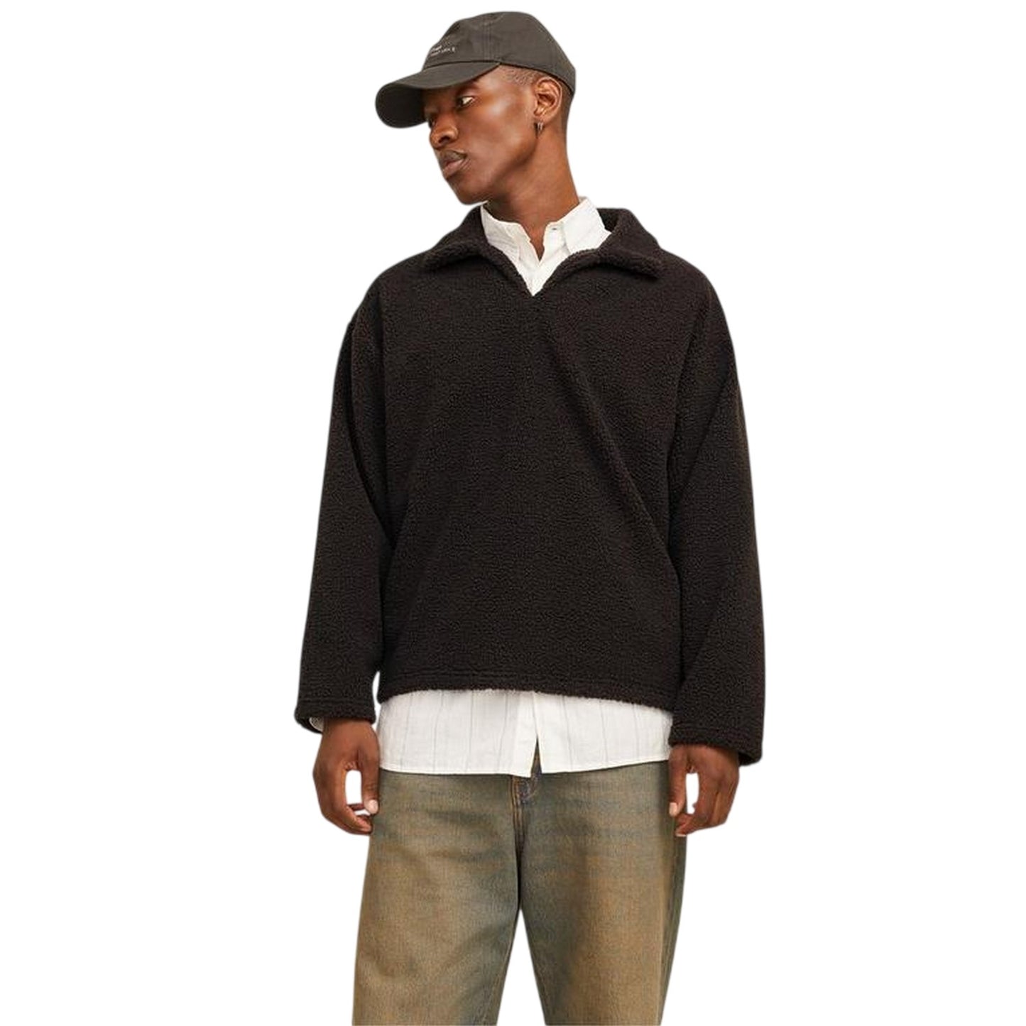 Chocolate - Lifestyle - Jack And Jones Mens Teddy Fleece Long-Sleeved Sweatshirt