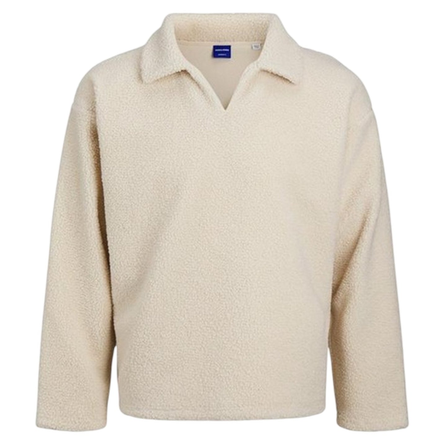 Oatmeal - Front - Jack And Jones Mens Teddy Fleece Long-Sleeved Sweatshirt