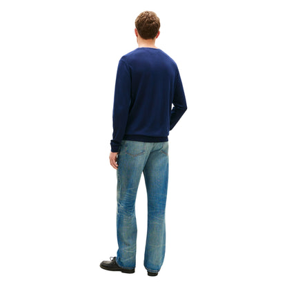 Navy - Back - Tommy Hilfiger Mens Organic Cotton Crew Neck Jumper
