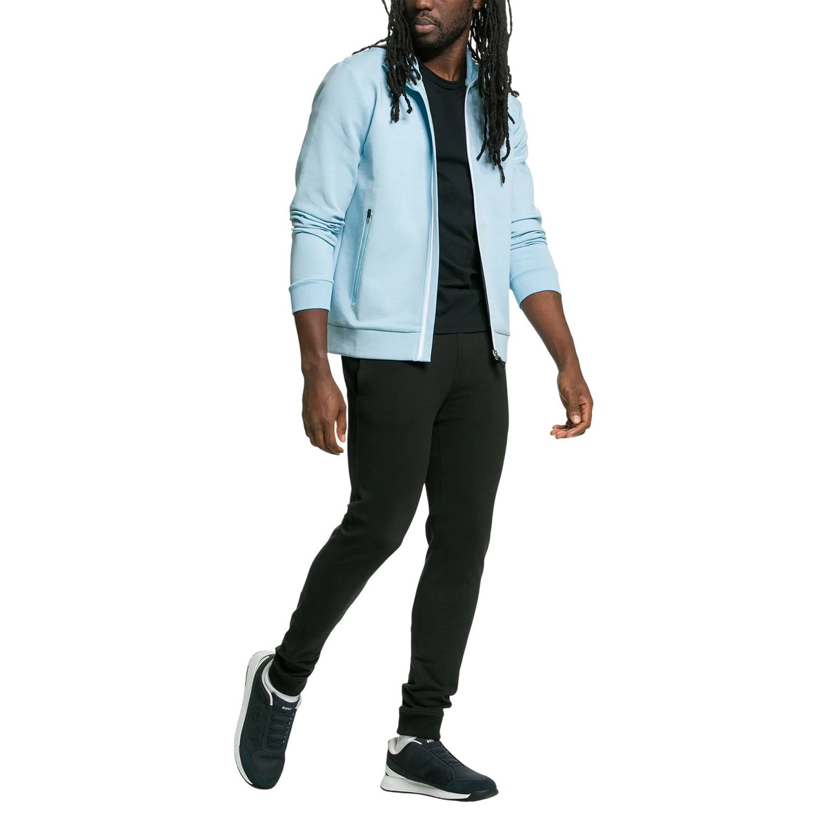 Pastel Blue - Pack Shot - Boss Mens Skaz Logo Regular Sweatshirt