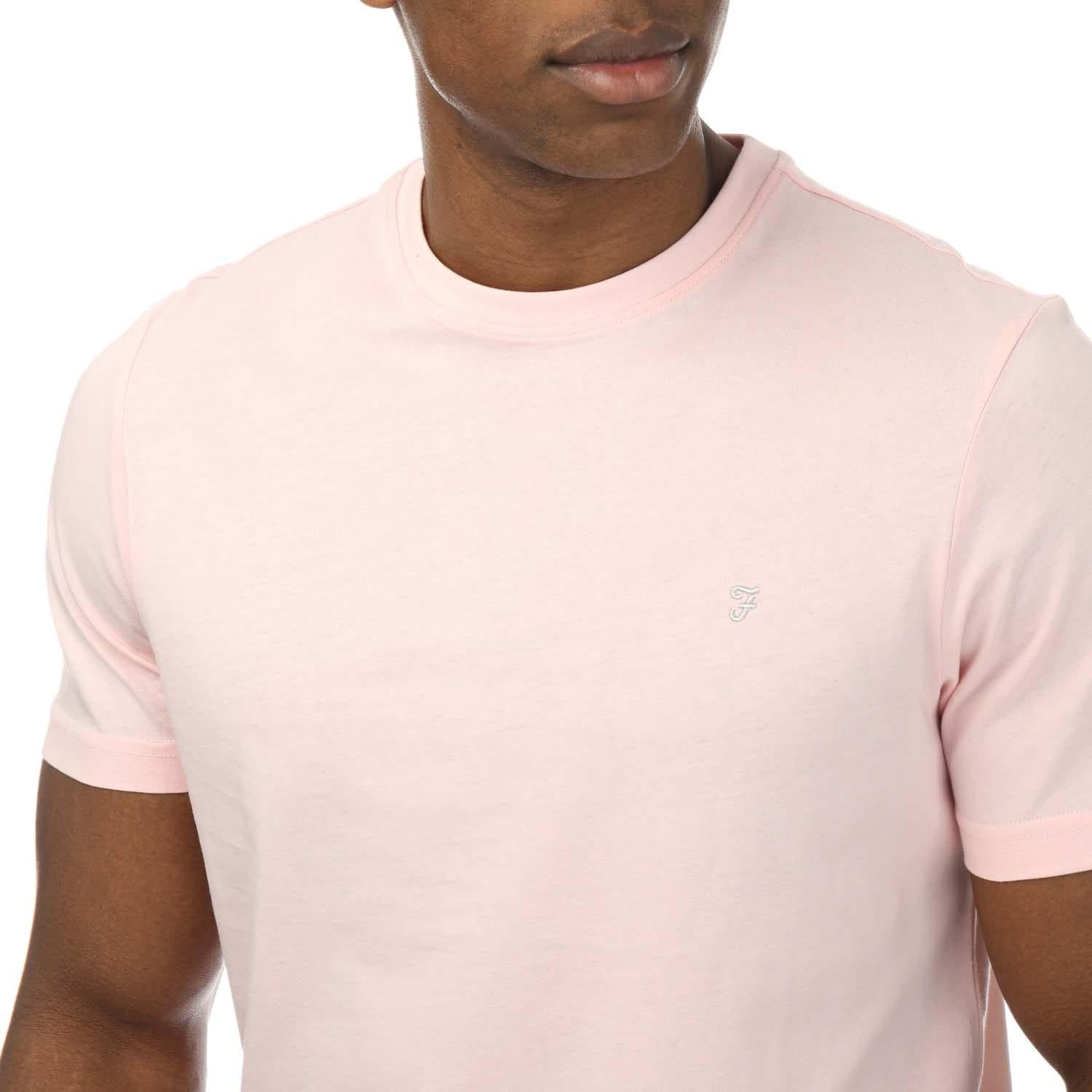 Rose - Side - Farah Mens Eddie Crew Neck T-Shirt