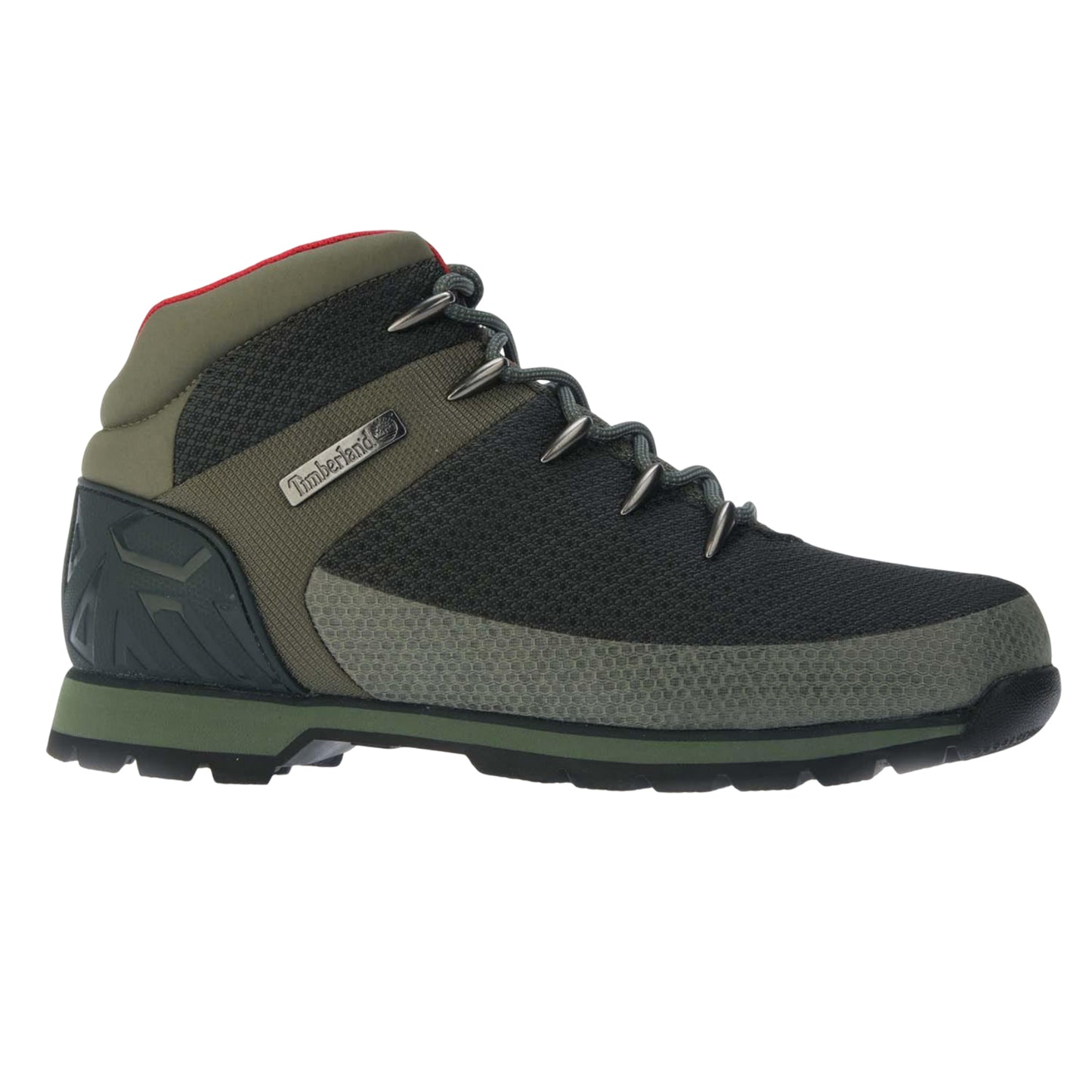 Green - Back - Timberland Mens Euro Sprint Leather Mid Cut Waterproof Hiking Boots