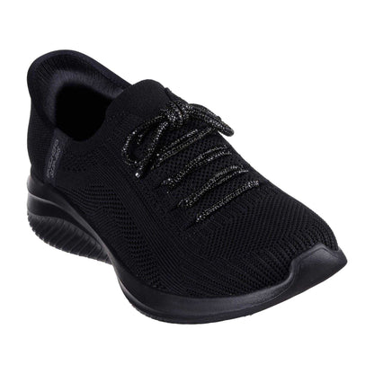 Black - Pack Shot - Skechers Womens-Ladies Ultra Flex 3.0 Flat Trainers