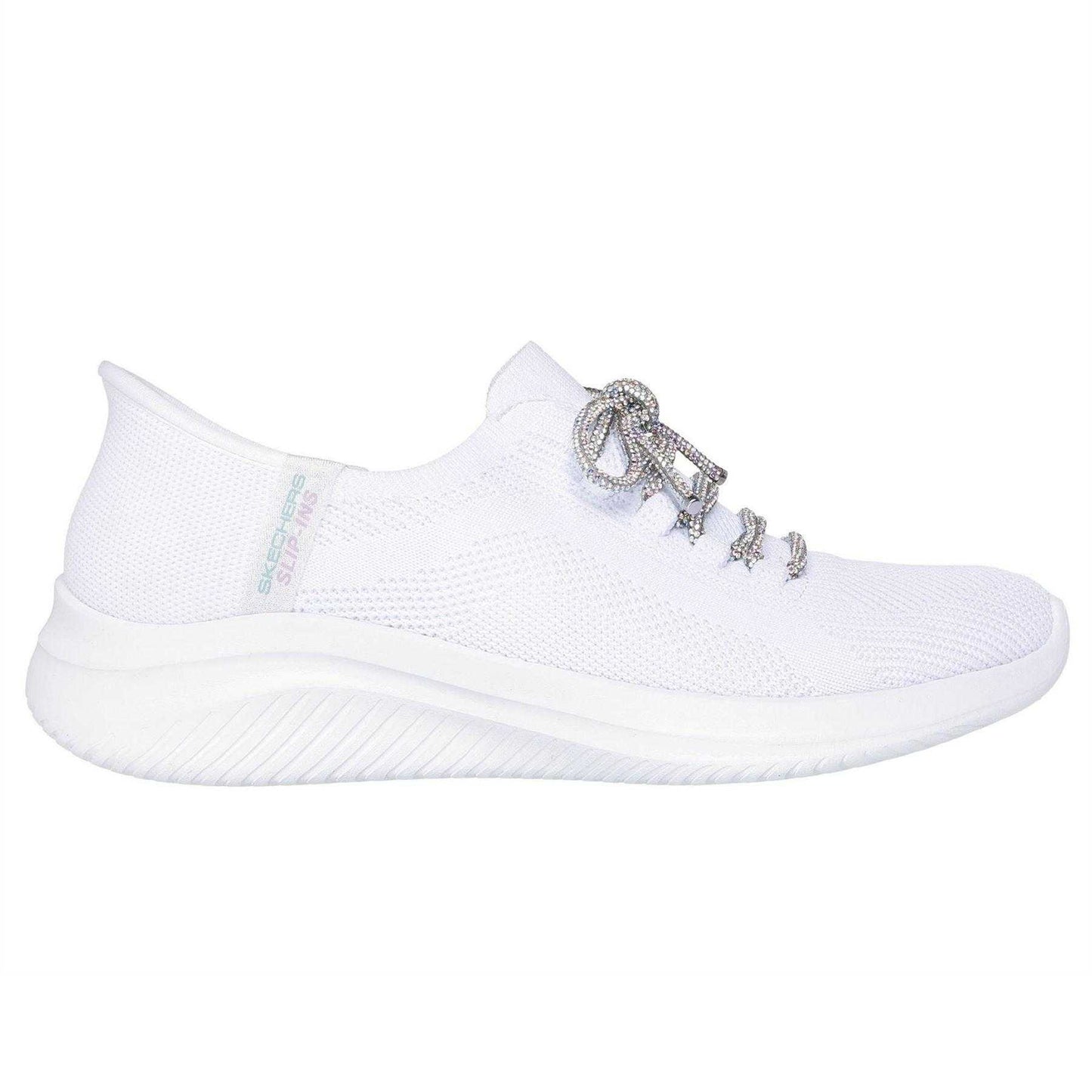 White - Front - Skechers Womens-Ladies Ultra Flex 3.0 Flat Trainers