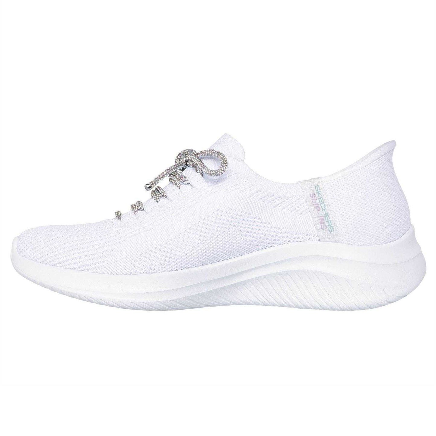 White - Back - Skechers Womens-Ladies Ultra Flex 3.0 Flat Trainers