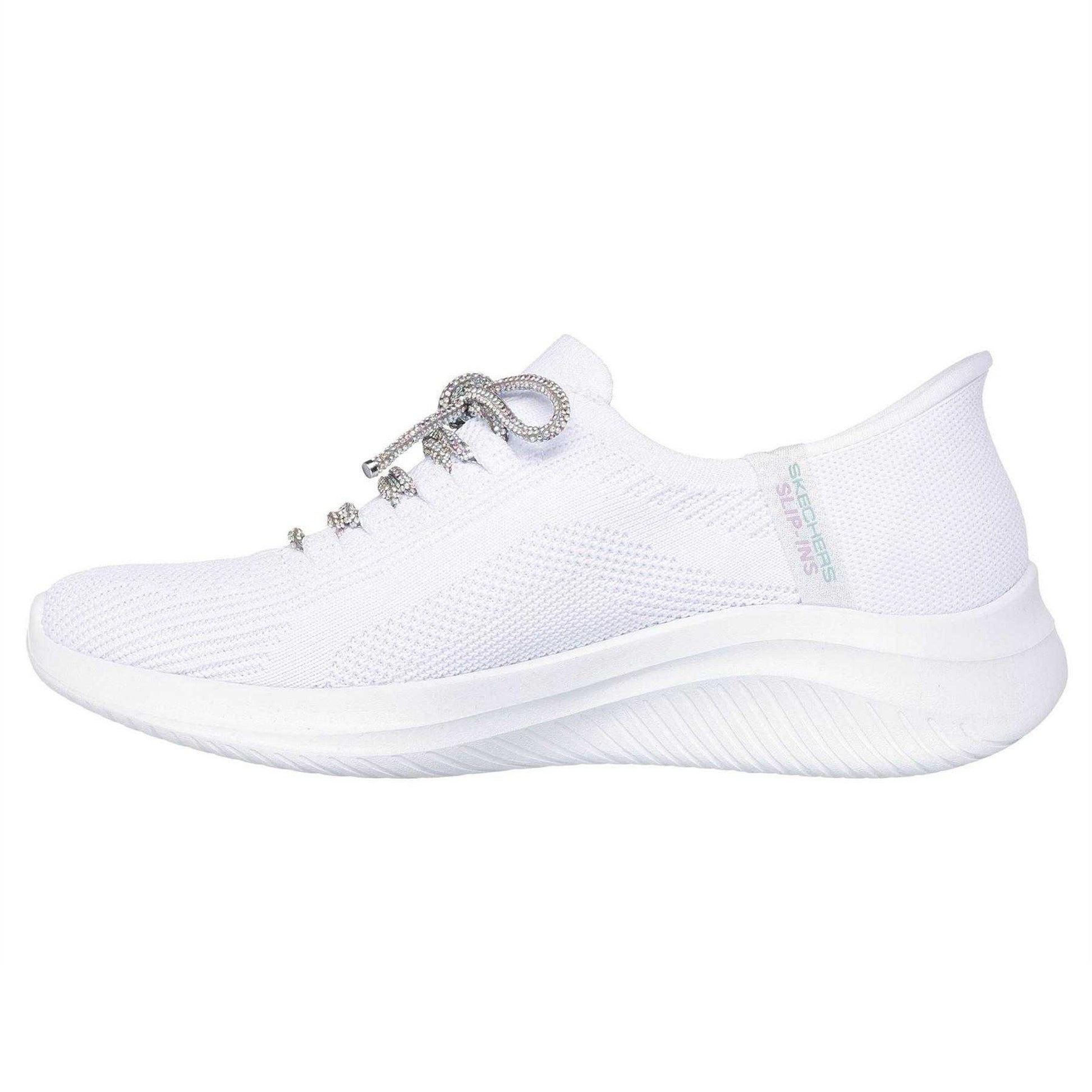 White - Back - Skechers Womens-Ladies Ultra Flex 3.0 Flat Trainers