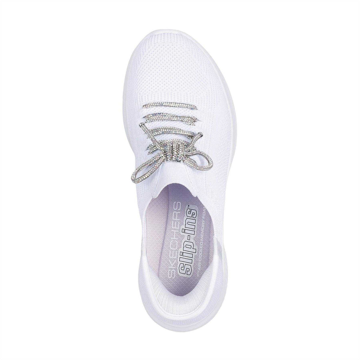 White - Side - Skechers Womens-Ladies Ultra Flex 3.0 Flat Trainers