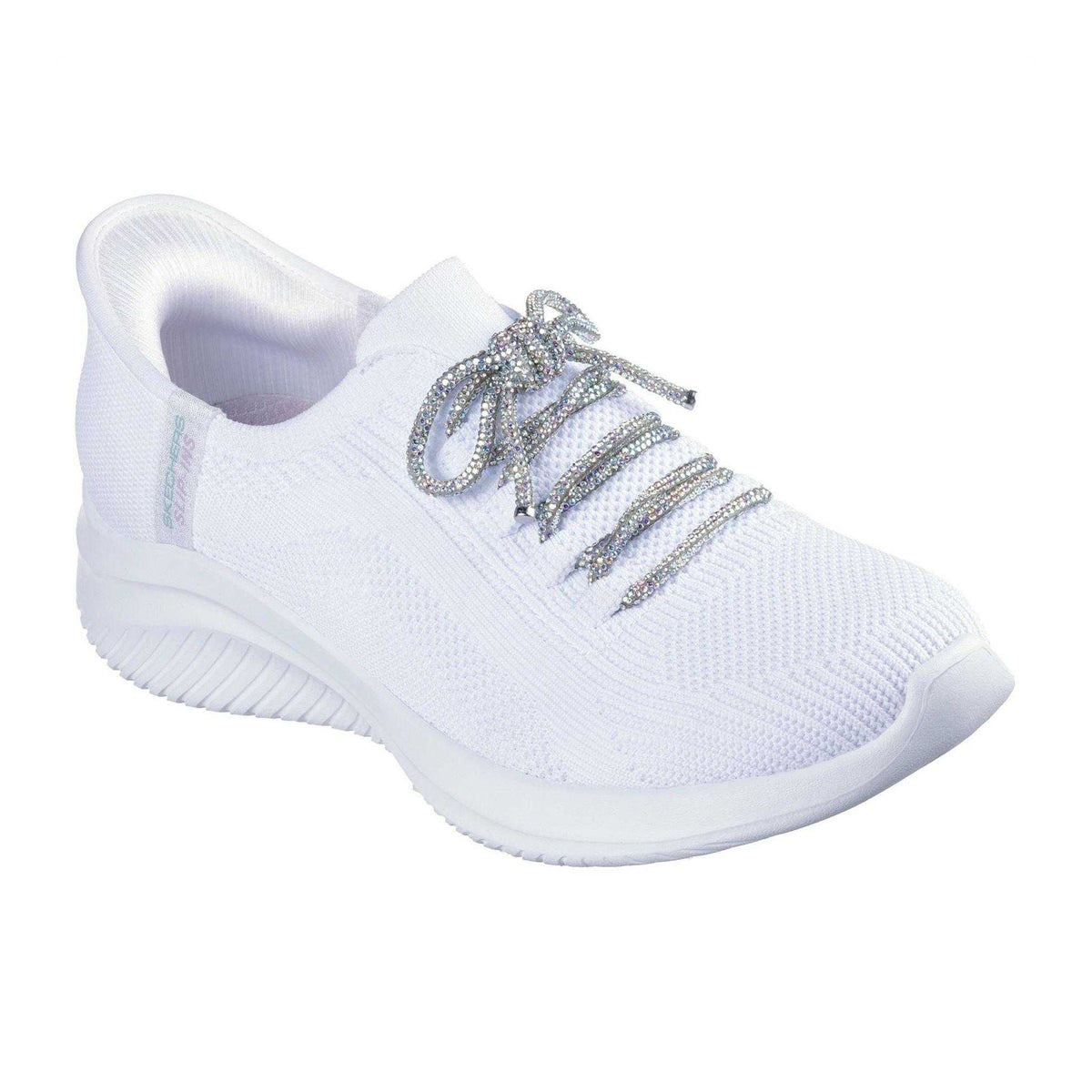 White - Pack Shot - Skechers Womens-Ladies Ultra Flex 3.0 Flat Trainers