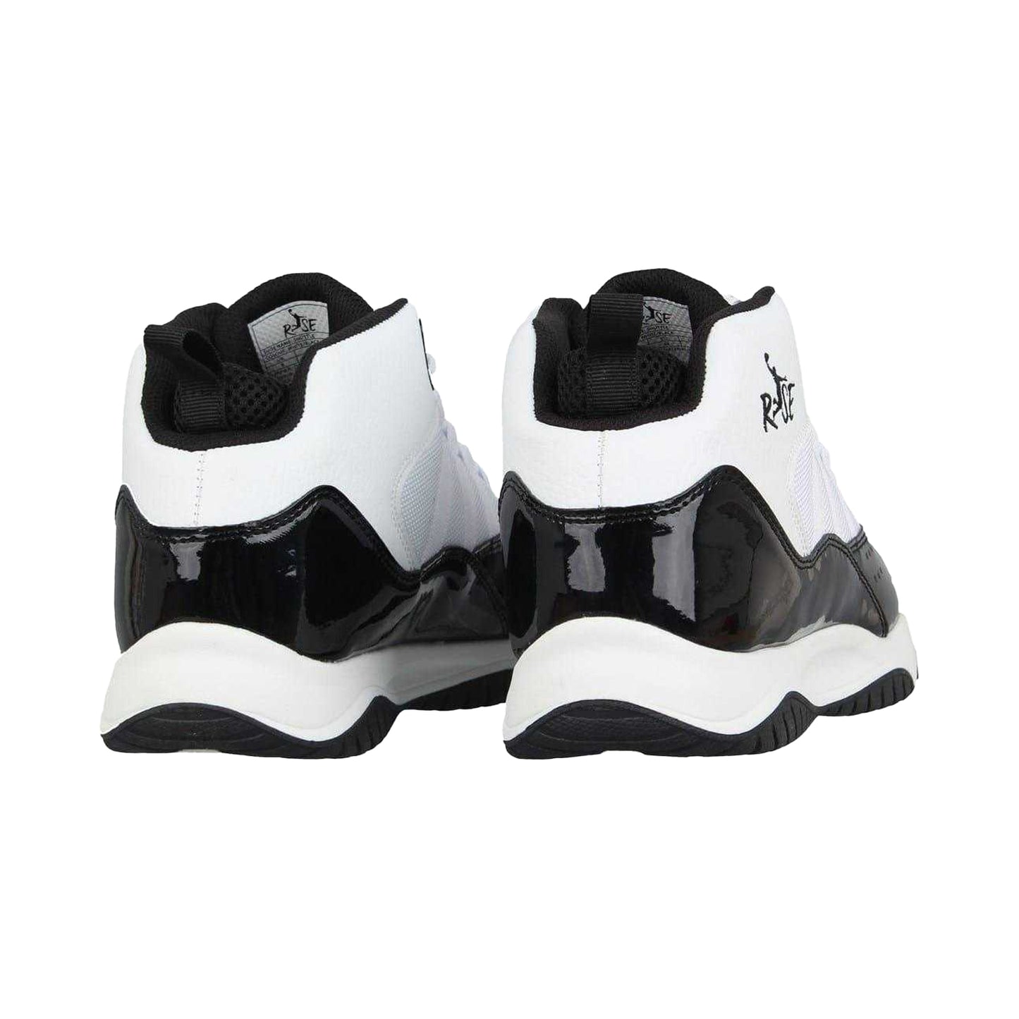 White-Black - Back - Rise Mens Shuttle Basketball Shoes