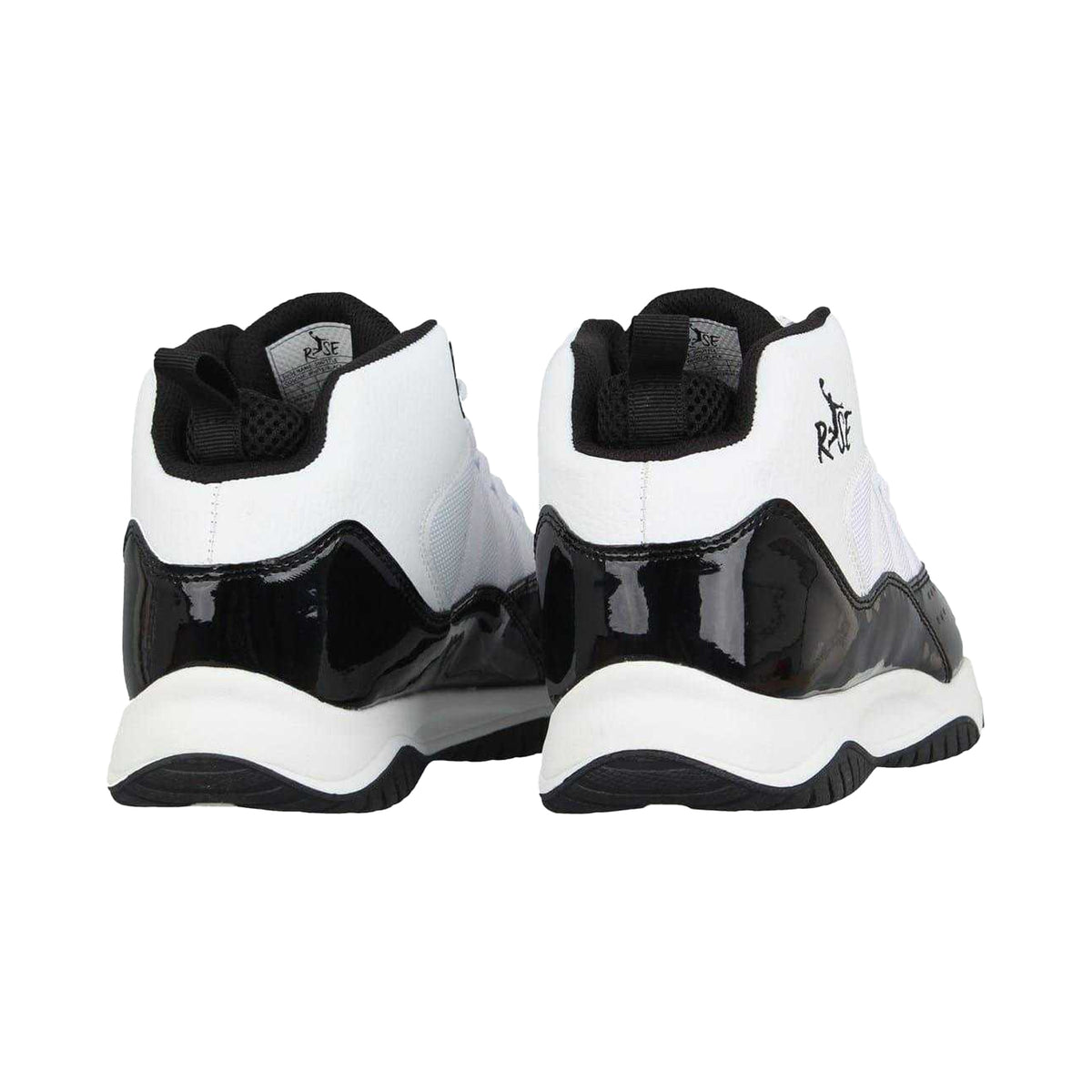 White-Black - Back - Rise Mens Shuttle Basketball Shoes