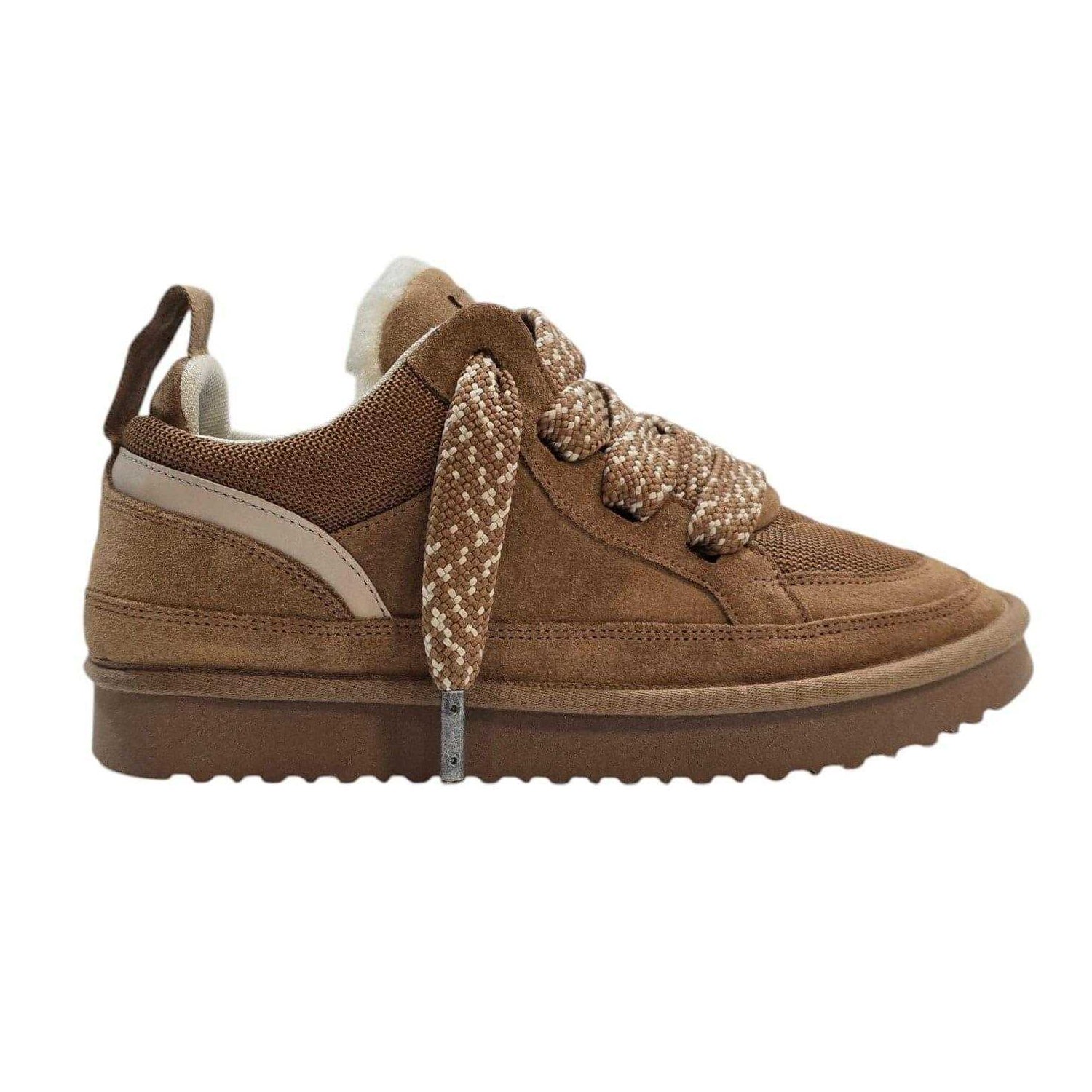 Tan - Front - Jack Wills Womens-Ladies Snug Suede Trainers