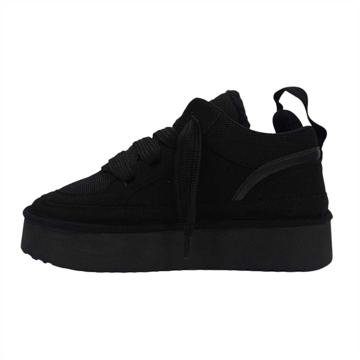 Black - Side - Jack Wills Womens-Ladies Snug Suede Trainers