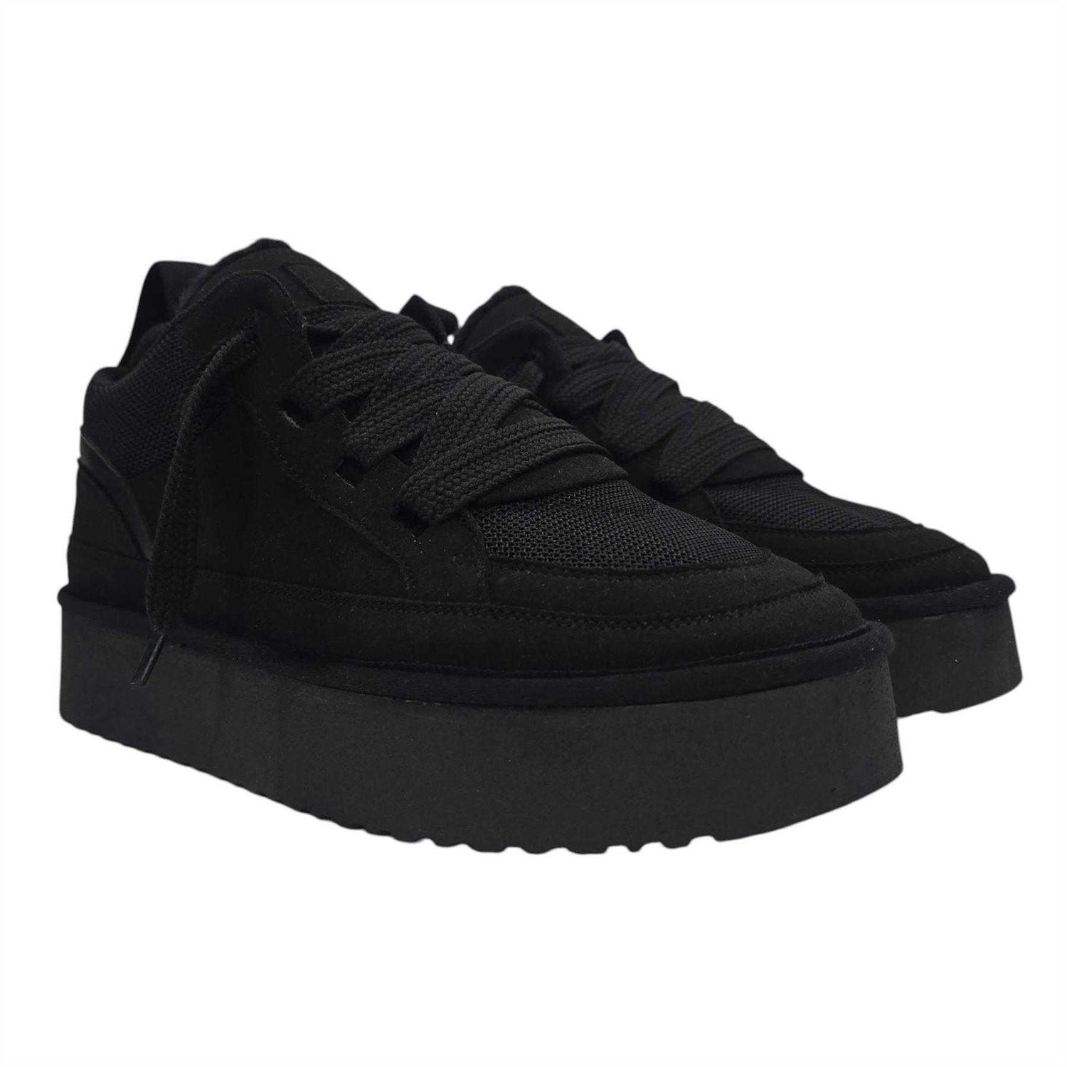 Black - Pack Shot - Jack Wills Womens-Ladies Snug Suede Trainers