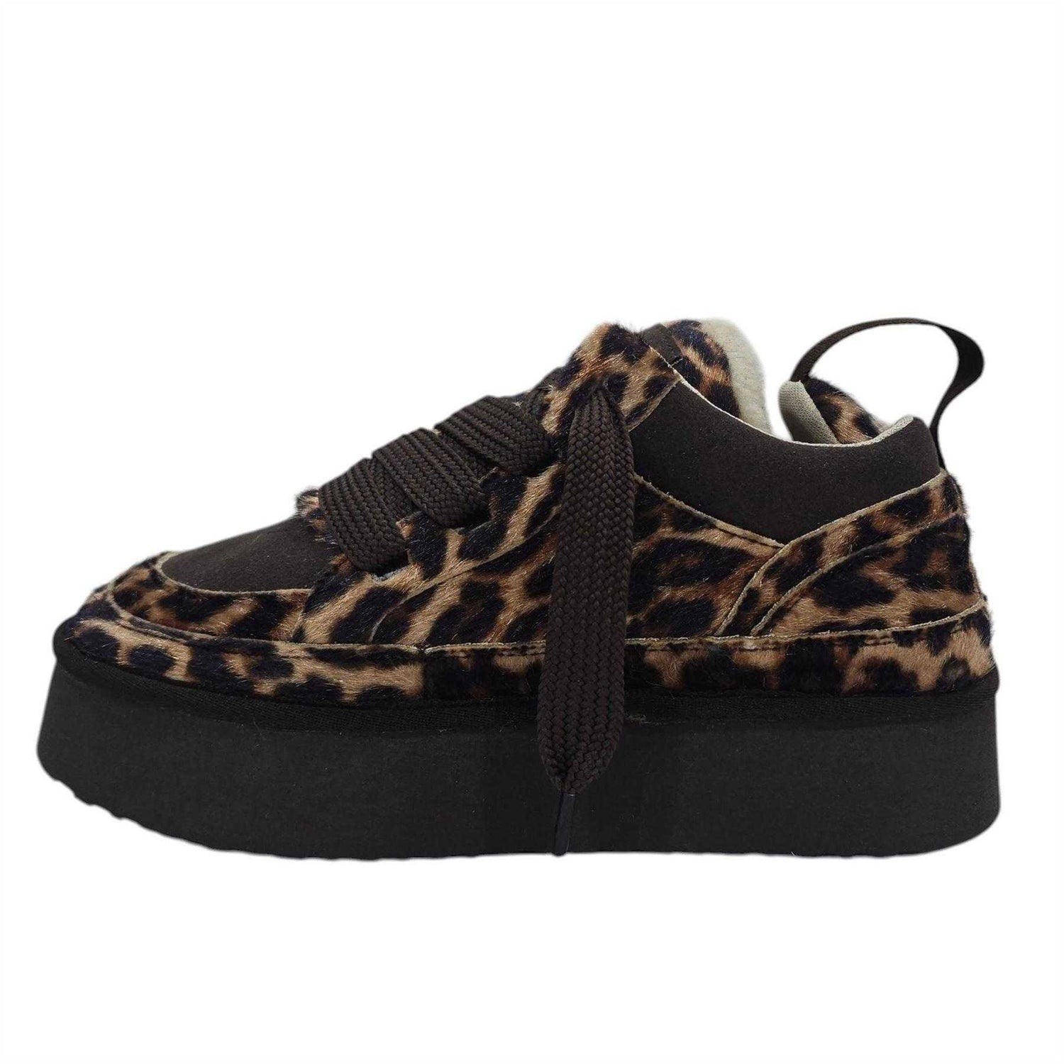 Leopard - Side - Jack Wills Womens-Ladies Snug Suede Trainers