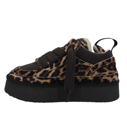 Leopard - Side - Jack Wills Womens-Ladies Snug Suede Trainers