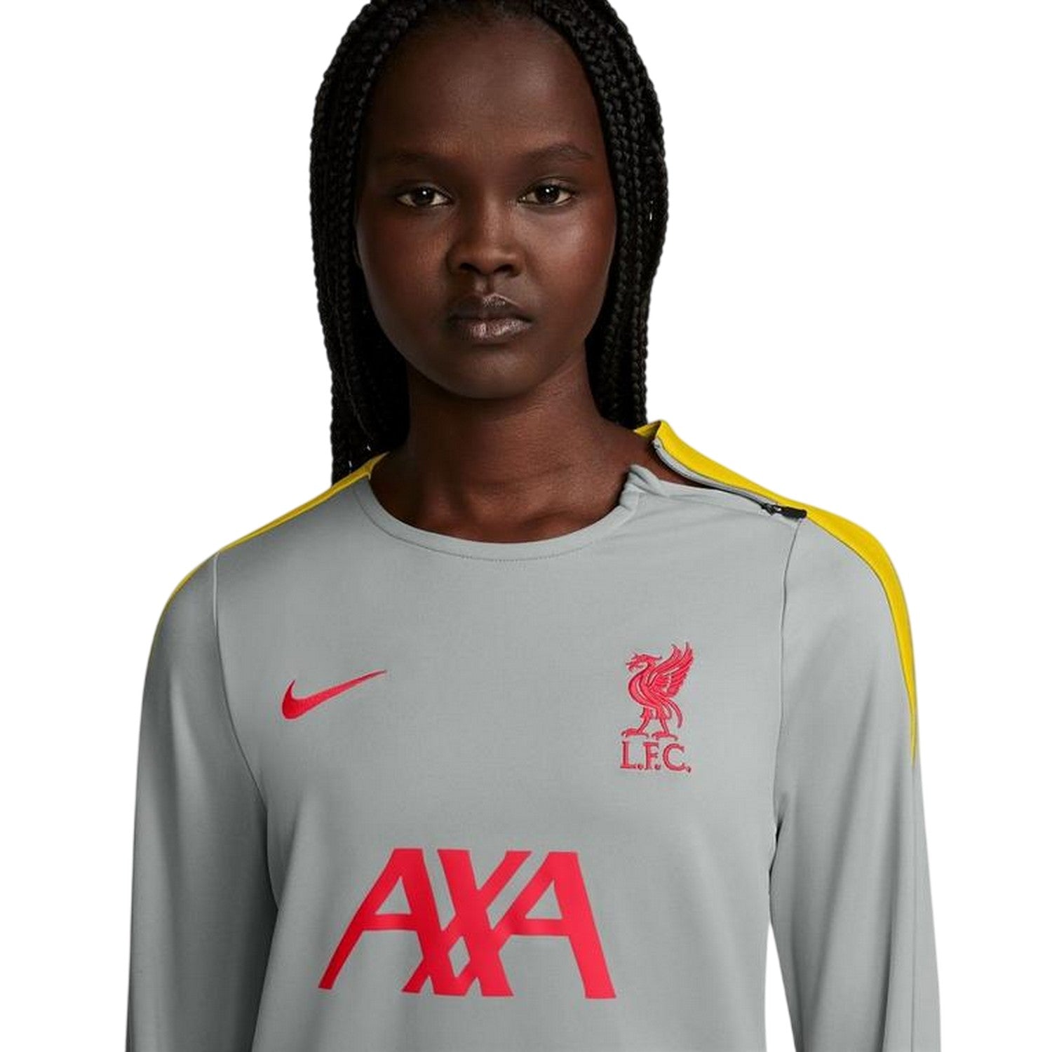 Grey - Side - Nike Womens-Ladies Strike 2024-2025 Liverpool FC Drill Top