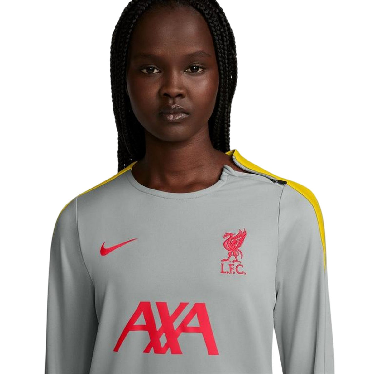 Grey - Side - Nike Womens-Ladies Strike 2024-2025 Liverpool FC Drill Top