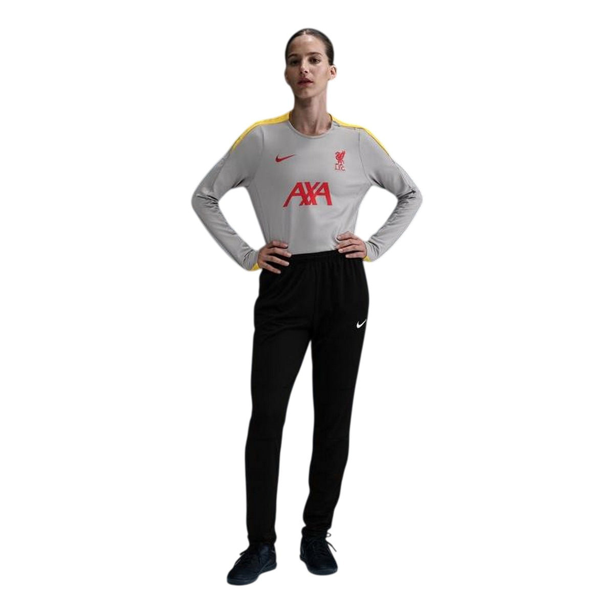 Grey - Pack Shot - Nike Womens-Ladies Strike 2024-2025 Liverpool FC Drill Top