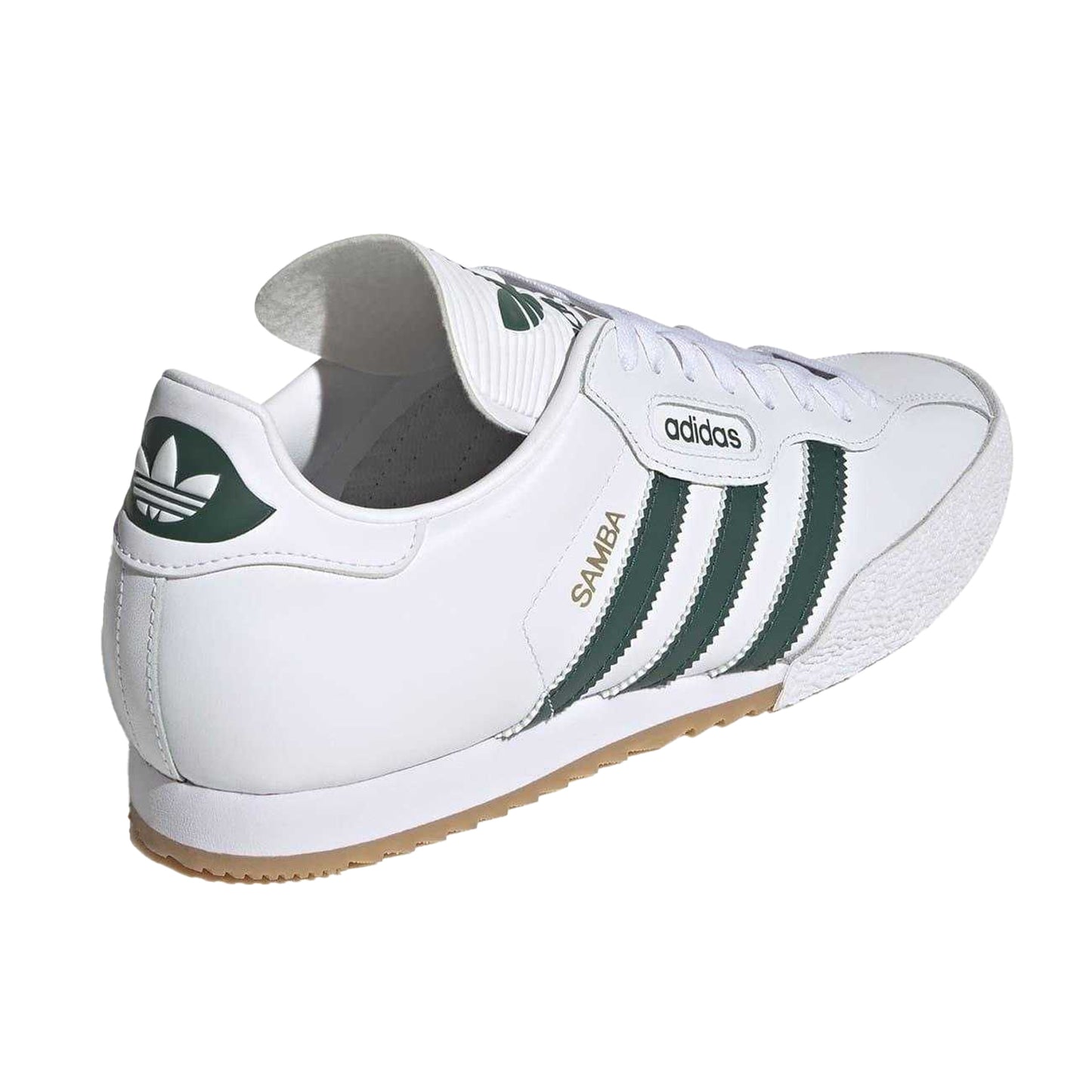 White-Green - Back - Adidas Childrens-Kids Samba Super Leather Trainers