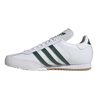 White-Green - Side - Adidas Childrens-Kids Samba Super Leather Trainers