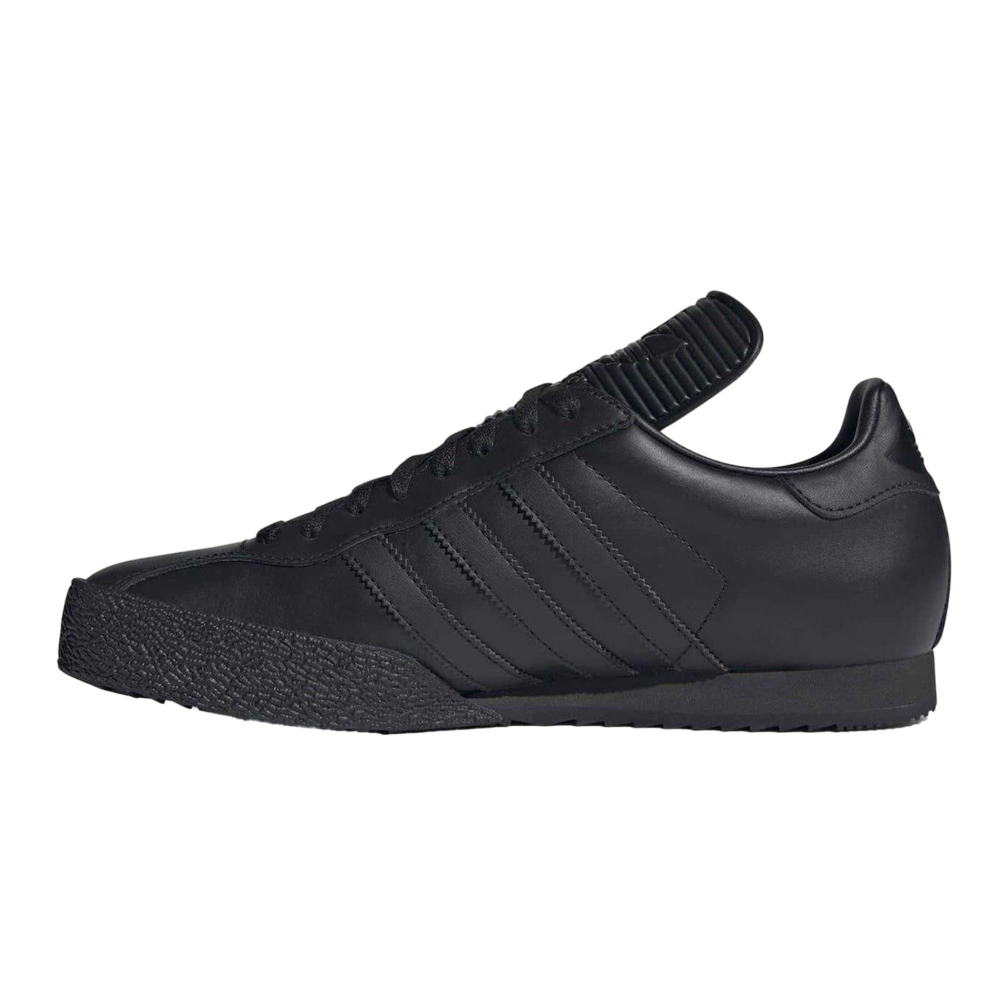 Black-Gold - Side - Adidas Childrens-Kids Samba Super Leather Trainers