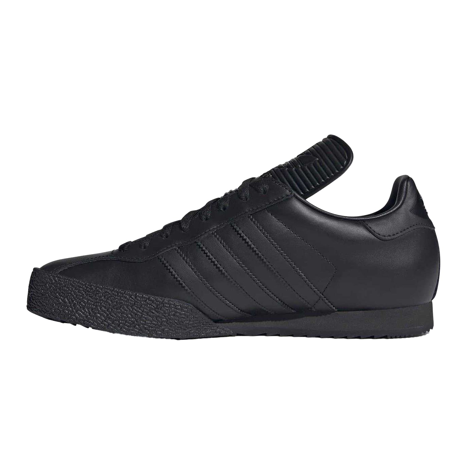 Black-Gold - Side - Adidas Childrens-Kids Samba Super Leather Trainers