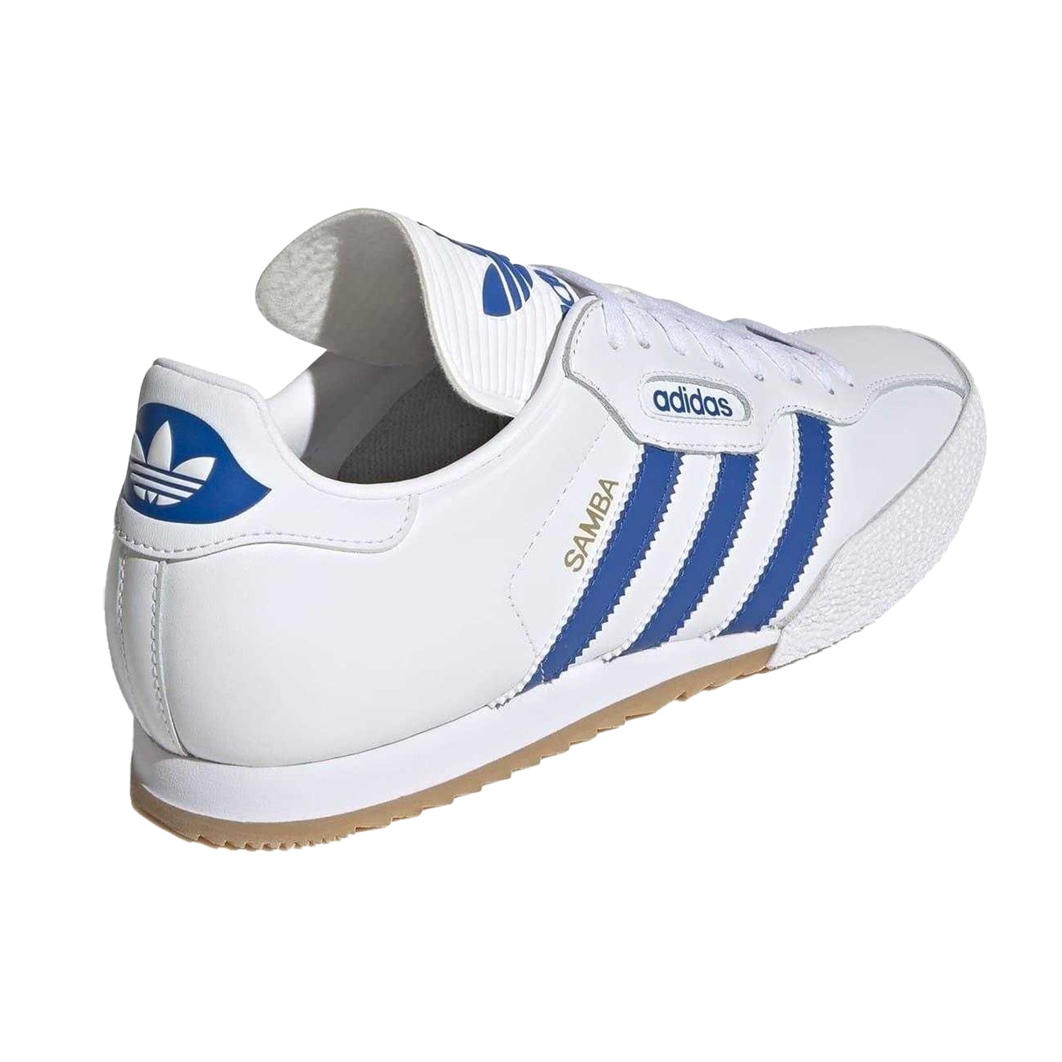 White-Blue - Back - Adidas Childrens-Kids Samba Super Leather Trainers
