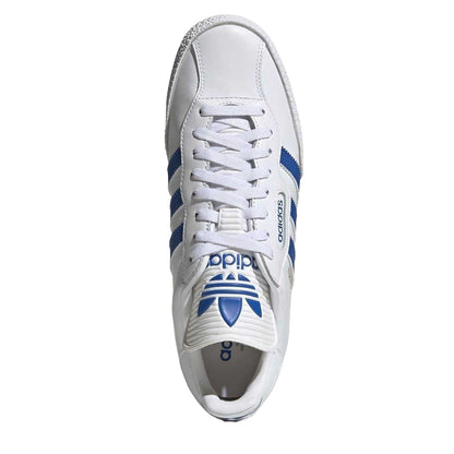 White-Blue - Lifestyle - Adidas Childrens-Kids Samba Super Leather Trainers