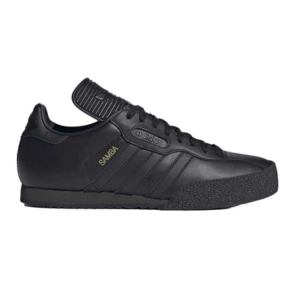 Black-Gold - Front - Adidas Childrens-Kids Samba Super Leather Trainers