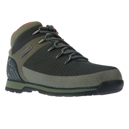 Green - Front - Timberland Mens Euro Sprint Leather Mid Cut Waterproof Hiking Boots